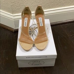 Steve Madden-Clear strap stiletto sandal heel!